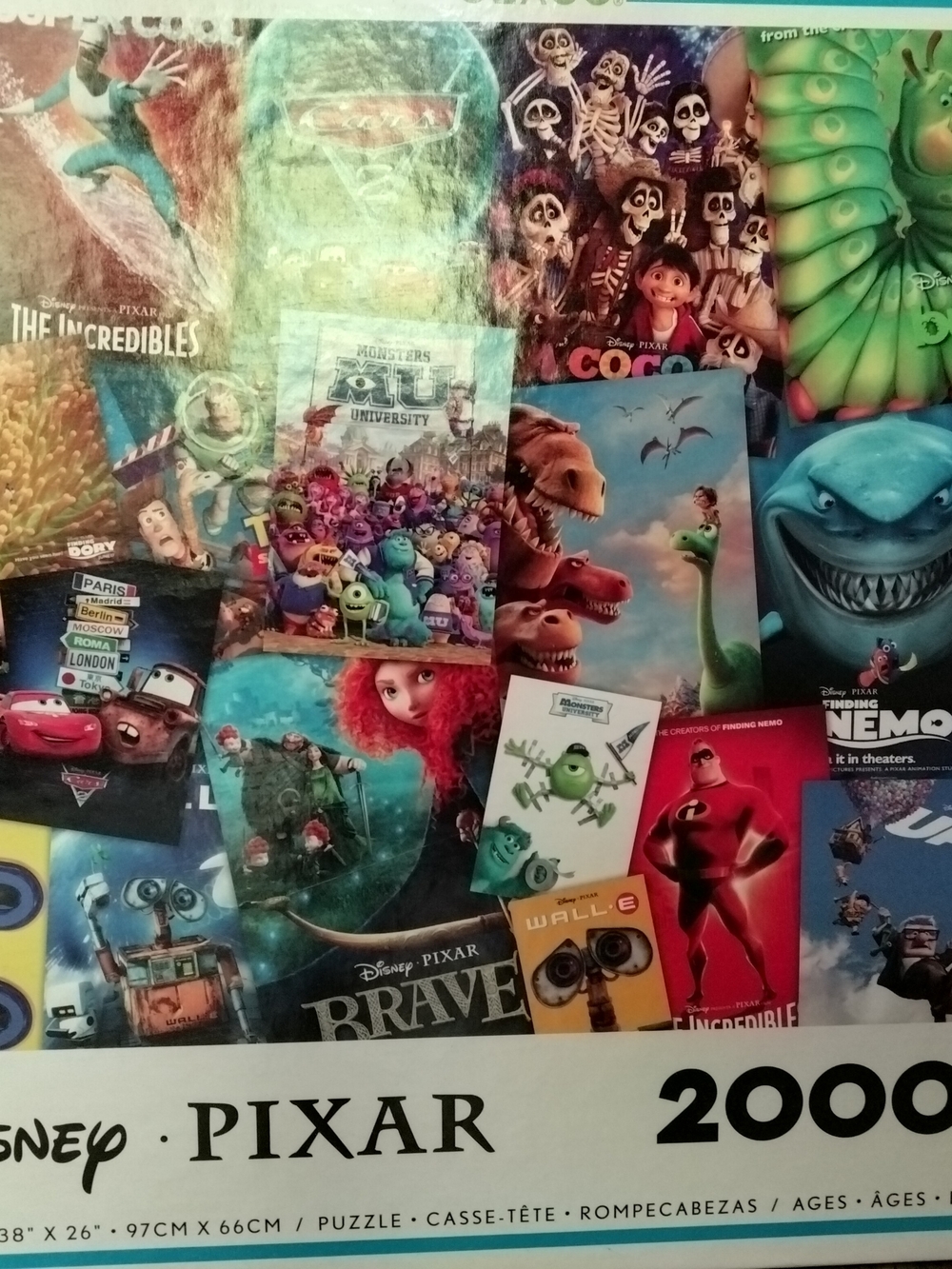 Disney Pixar Puzzle Collage - Blue, Green, Red, Yellow